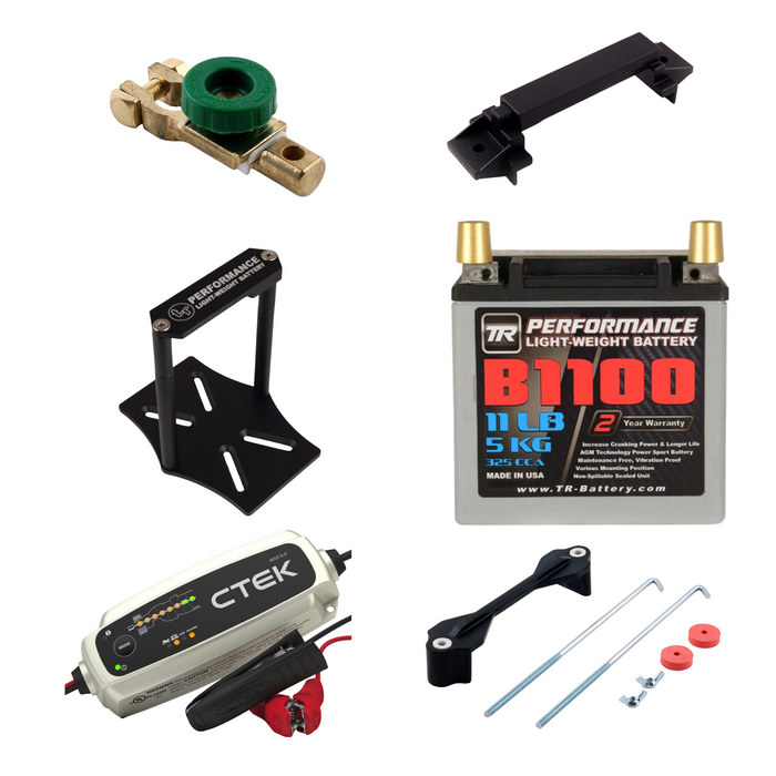 Tomioka Racing B1100 11LBS Lightweight Battery Street Use, Track Use, Racing Use, Universal Fit with Battery Tender & Accessories (Optional)