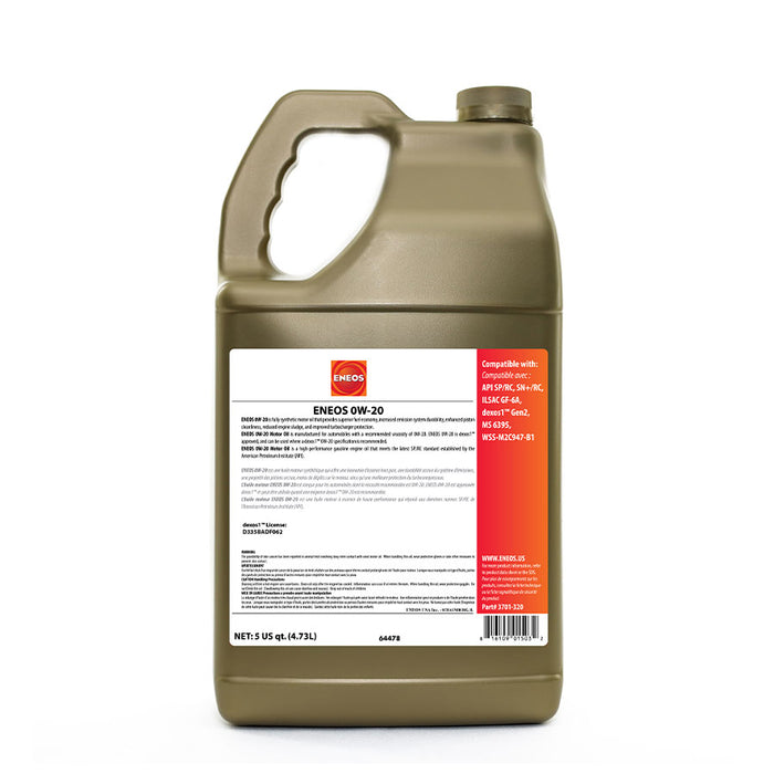 ENEOS 0W-20 Fully Synthetic Motor Oil 