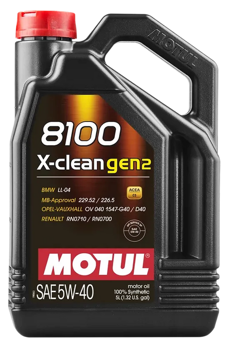 Motul 8100 X-Clean Gen2 5W40 100% Synthetic Engine Oil for High Performance