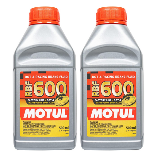 Motul (2 Pack) 100949 8068HL RBF 600 Factory Line Dot-4 100 Percent Synthetic Racing Brake Fluid - 500 ml